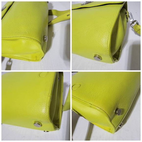 Authentic Christian Dior Leather Mini Diorever Top Handle Bag Neon - Picture 8 of 13
